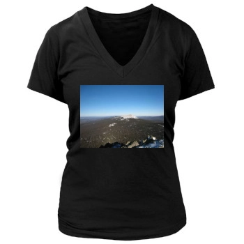 Mountains Women's Deep V-Neck TShirt