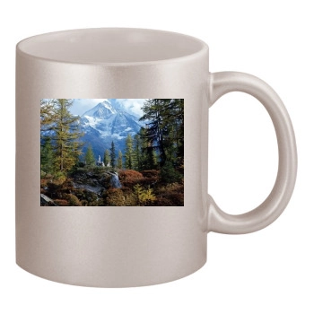 Mountains 11oz Metallic Silver Mug