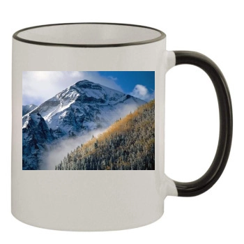 Mountains 11oz Colored Rim & Handle Mug