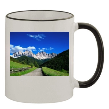 Mountains 11oz Colored Rim & Handle Mug