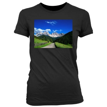 Mountains Women's Junior Cut Crewneck T-Shirt