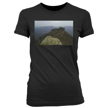 Mountains Women's Junior Cut Crewneck T-Shirt