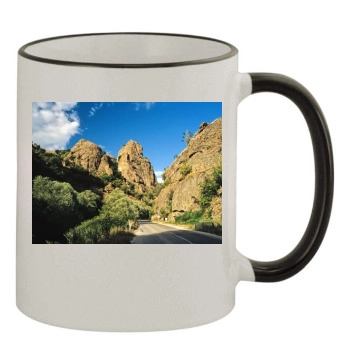 Mountains 11oz Colored Rim & Handle Mug