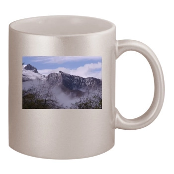 Mountains 11oz Metallic Silver Mug