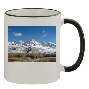 Mountains 11oz Colored Rim & Handle Mug