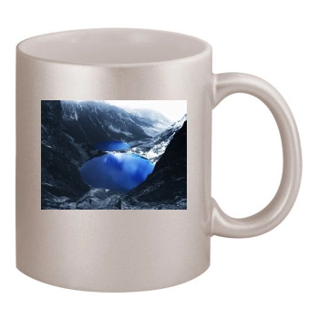 Mountains 11oz Metallic Silver Mug