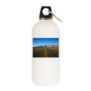 Mountains White Water Bottle With Carabiner