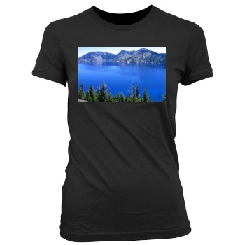 Mountains Women's Junior Cut Crewneck T-Shirt