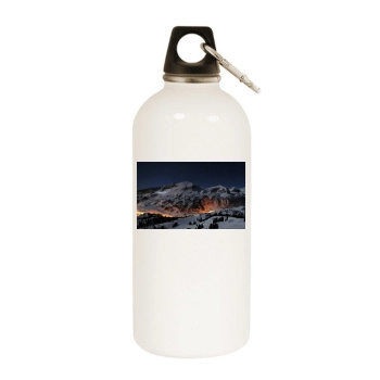 Mountains White Water Bottle With Carabiner