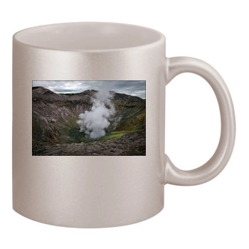 Volcanoes 11oz Metallic Silver Mug