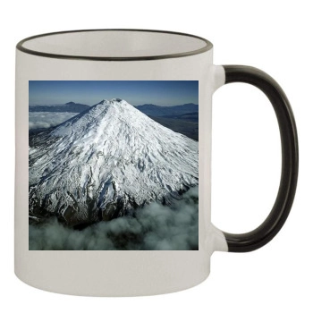 Volcanoes 11oz Colored Rim & Handle Mug