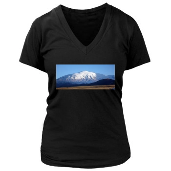 Volcanoes Women's Deep V-Neck TShirt