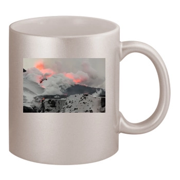 Volcanoes 11oz Metallic Silver Mug