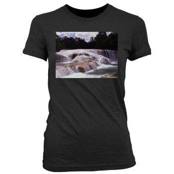 Waterfalls Women's Junior Cut Crewneck T-Shirt