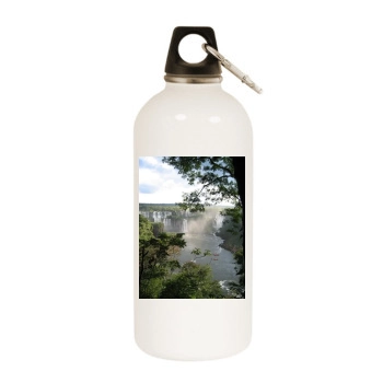 Waterfalls White Water Bottle With Carabiner