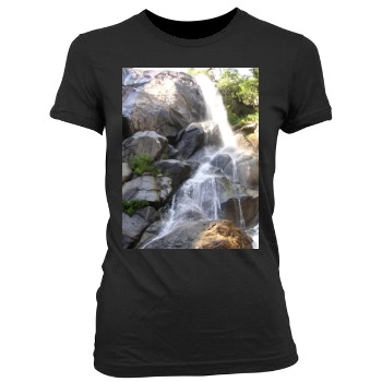 Waterfalls Women's Junior Cut Crewneck T-Shirt