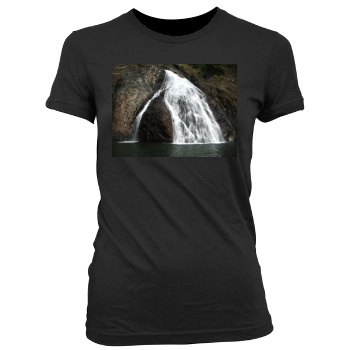 Waterfalls Women's Junior Cut Crewneck T-Shirt