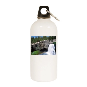 Waterfalls White Water Bottle With Carabiner