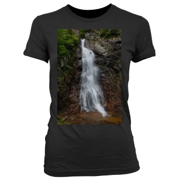 Waterfalls Women's Junior Cut Crewneck T-Shirt