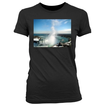 Waterfalls Women's Junior Cut Crewneck T-Shirt