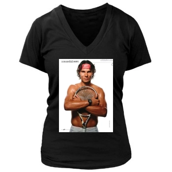 Rafael Nadal Women's Deep V-Neck TShirt