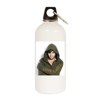 Enrique Iglesias White Water Bottle With Carabiner