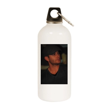 Jensen Ackles White Water Bottle With Carabiner