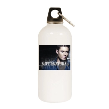 Jensen Ackles White Water Bottle With Carabiner