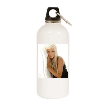 Christina Aguilera White Water Bottle With Carabiner