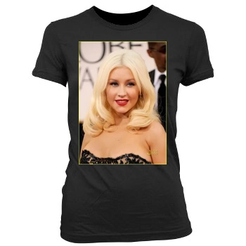 Christina Aguilera Women's Junior Cut Crewneck T-Shirt