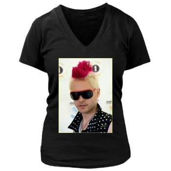 Jared Leto Women's Deep V-Neck TShirt