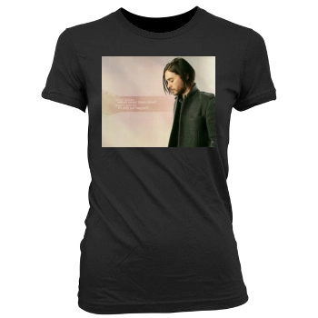 Jared Leto Women's Junior Cut Crewneck T-Shirt