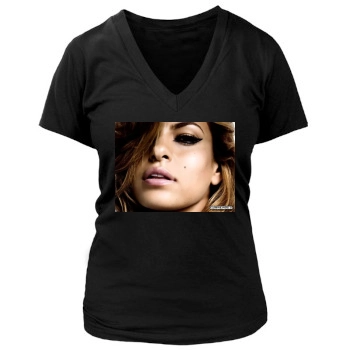 Eva Mendes Women's Deep V-Neck TShirt