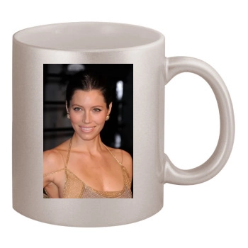 Jessica Biel 11oz Metallic Silver Mug