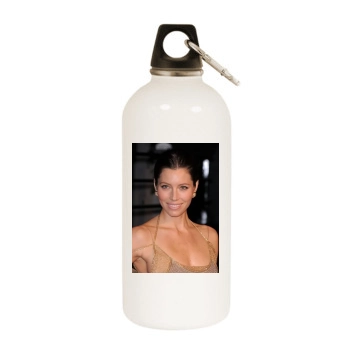 Jessica Biel White Water Bottle With Carabiner