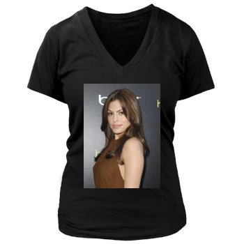 Eva Mendes Women's Deep V-Neck TShirt