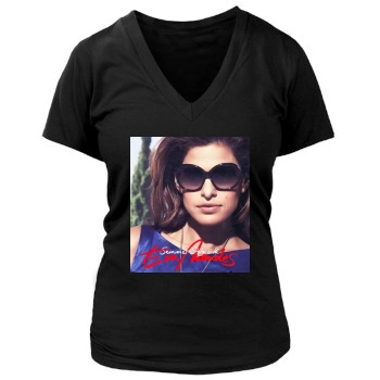 Eva Mendes Women's Deep V-Neck TShirt