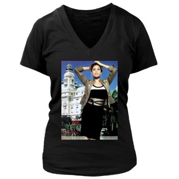 Eva Mendes Women's Deep V-Neck TShirt