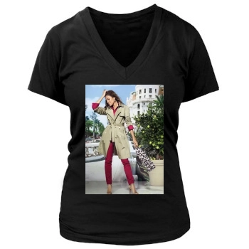 Eva Mendes Women's Deep V-Neck TShirt