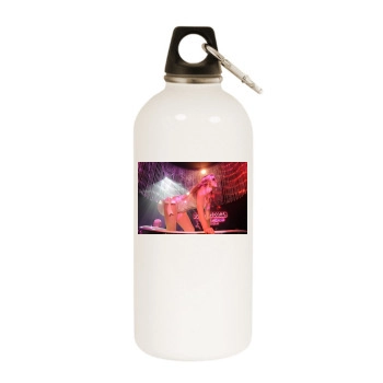 Carmen Electra White Water Bottle With Carabiner