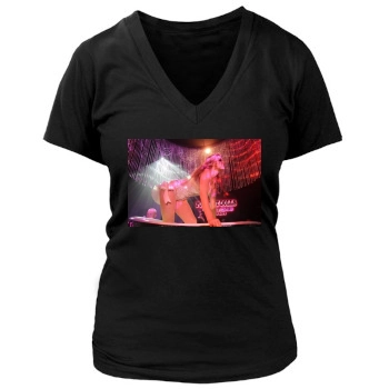 Carmen Electra Women's Deep V-Neck TShirt