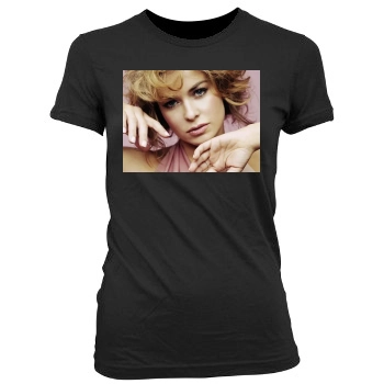 Carmen Electra Women's Junior Cut Crewneck T-Shirt