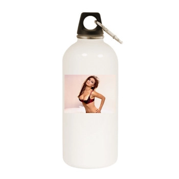 Carmen Electra White Water Bottle With Carabiner