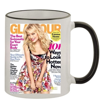 Emma Stone 11oz Colored Rim & Handle Mug