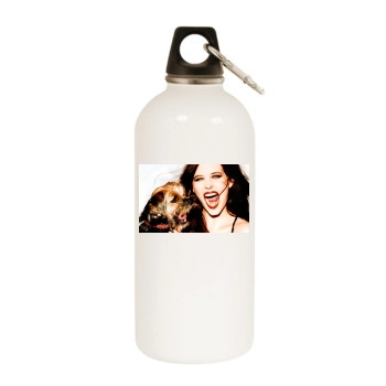 Eva Green White Water Bottle With Carabiner