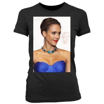 Jessica Alba Women's Junior Cut Crewneck T-Shirt