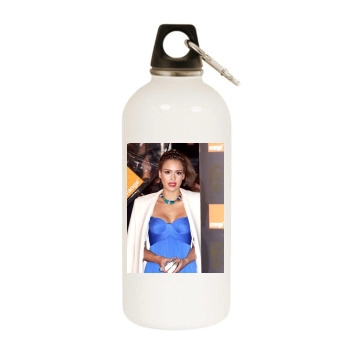 Jessica Alba White Water Bottle With Carabiner