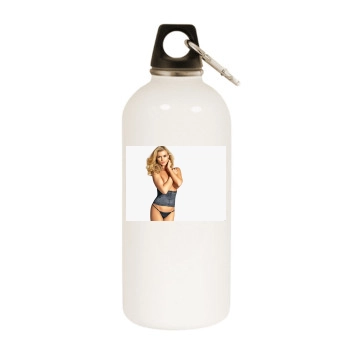 Joanna Krupa White Water Bottle With Carabiner