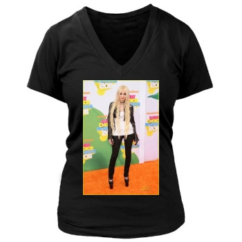 Taylor Momsen Women's Deep V-Neck TShirt