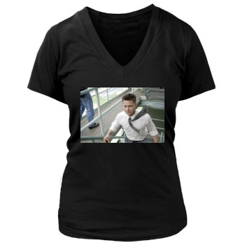 Brad Pitt Women's Deep V-Neck TShirt